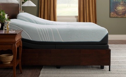 split king Adapt Mattress on an adjustable base in a bedroom