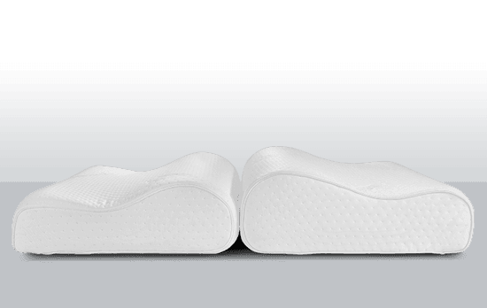 two Tempur Neck pillows side by side showing the different height profiles